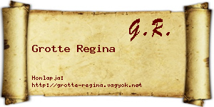 Grotte Regina névjegykártya